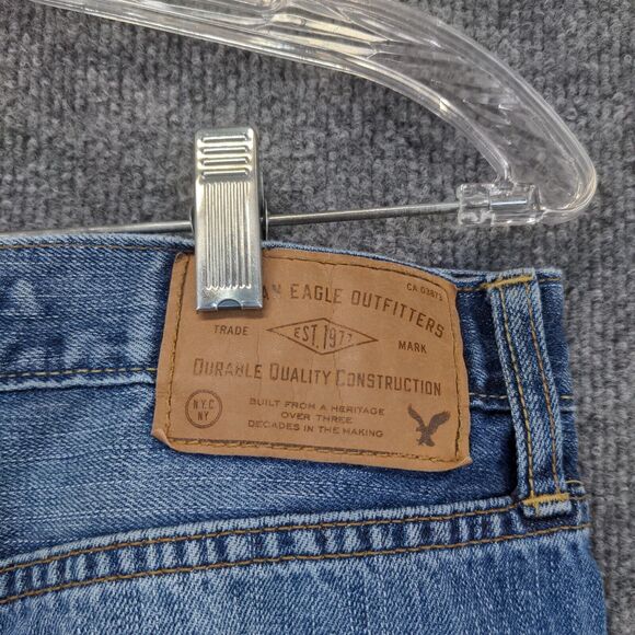 American Eagle Men's Jeans Blue 30x30 Relaxed Straight Fit Denim 5 Pockets - Picture 7 of 13